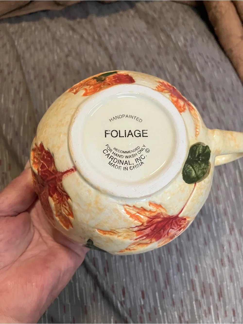 Pier 1 Foliage Oval Cup and Snack Set